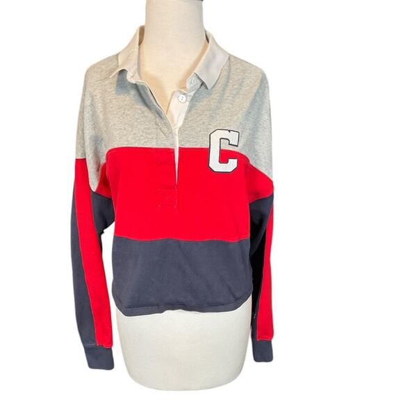 Champion Life Womens Ruby Jersey Cropped Tee Long Sleeve C Felt Logo Collar SZ L - Picture 8 of 14